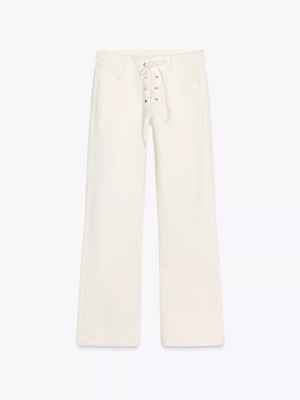 ZARA ZW Flare Jeans with Lace Up Detail